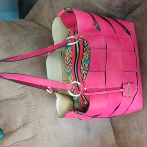 💝Roberta Prani red Italian woven leather tote bag💝
